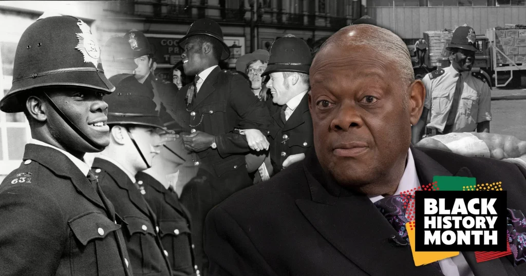 Norwell Roberts QPM - Incredible Member Profile 5 An image containing various images of Norwell Roberts in Police uniform advertising Black History Month