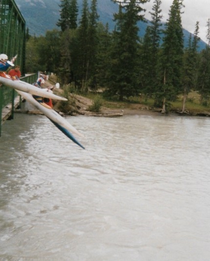 Brett Portman REME Kayaking as permanent staff in Jasper Canada