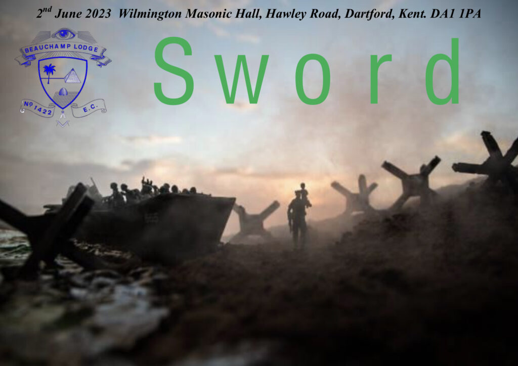 A table card depicting Sword Beach on D Day