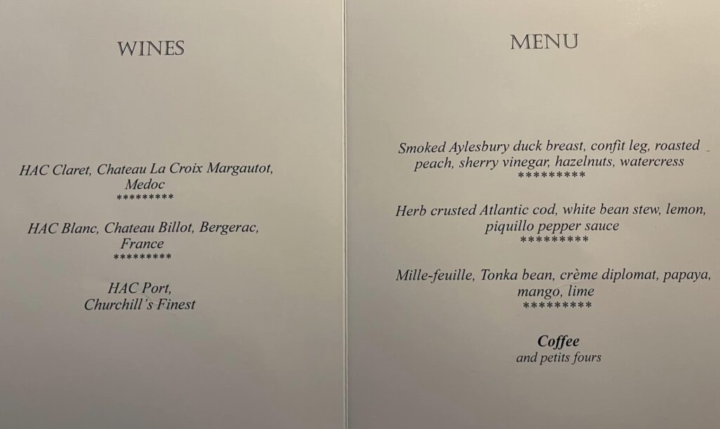 HAC visit feedback - the Menu