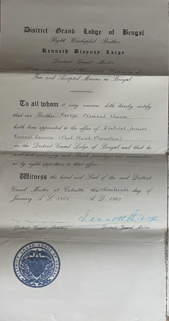 Remarkable October meeting 10 Remarkable October - A picture of a certificate presented to the Lodge by W Bro Peter Rhodes