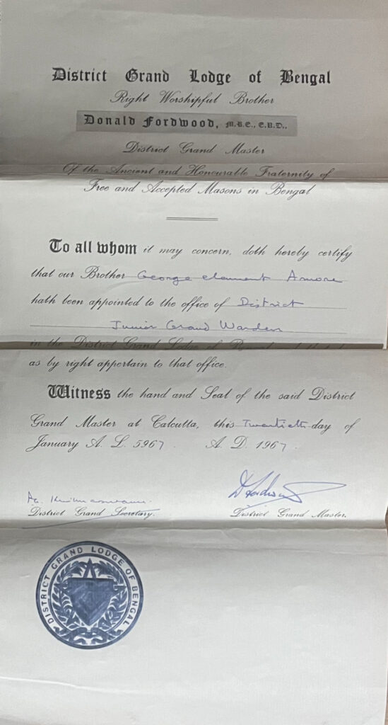 Remarkable October meeting 11 Remarkable October - A picture of a certificate presented to the Lodge by W Bro Peter Rhodes
