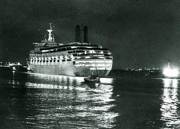 Magnificent SS Canberra 2 A black and white photograph of SS Canberra sail out of Southampton