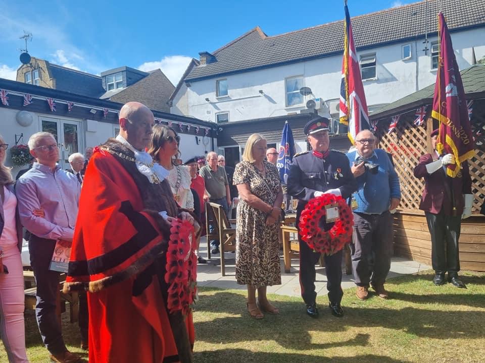 Magnificent - Military Lodge members in attendance at the Sidcup Service of Gratitude 7 A photograph of the laying of wreaths in the garden of the United Services Club, Sidcup