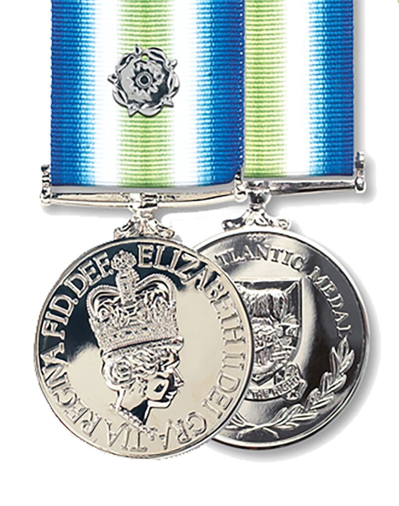 Freedom of the Falkland Islands 1 The Freedom of the Falkland Islands - A picture of the obverse and reverse of the South Atlantic medal with Rosette