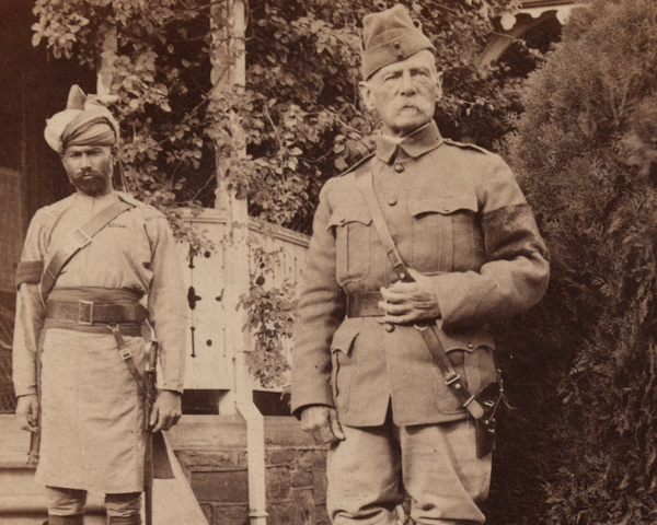 Brilliant Part 3 Orders - April meeting 4 A black and white picture of a bushy moustache Field Marshall Roberts Earl Roberts Victoria Cross wearing his tropical uniform and leather sam brown somewhere in India