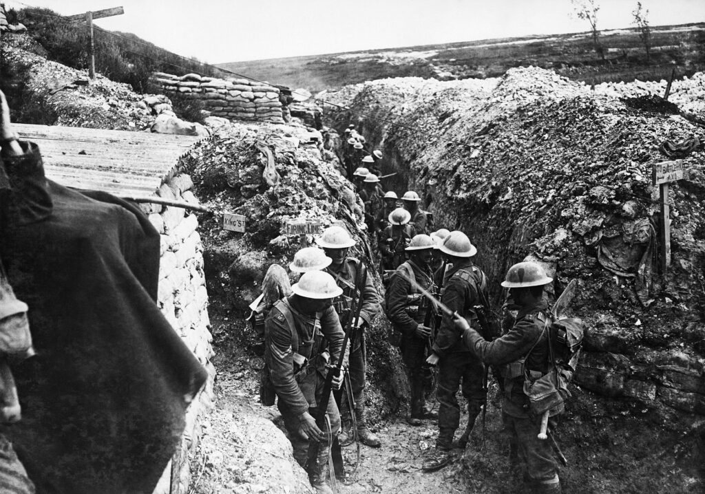 Innovative J R R Tolkien 2 A picture of the Men of the 1st Battalion, Lancashire Fusiliers in a communication trench near Beaumont Hamel, 1916. Photo by Ernest Brooks
