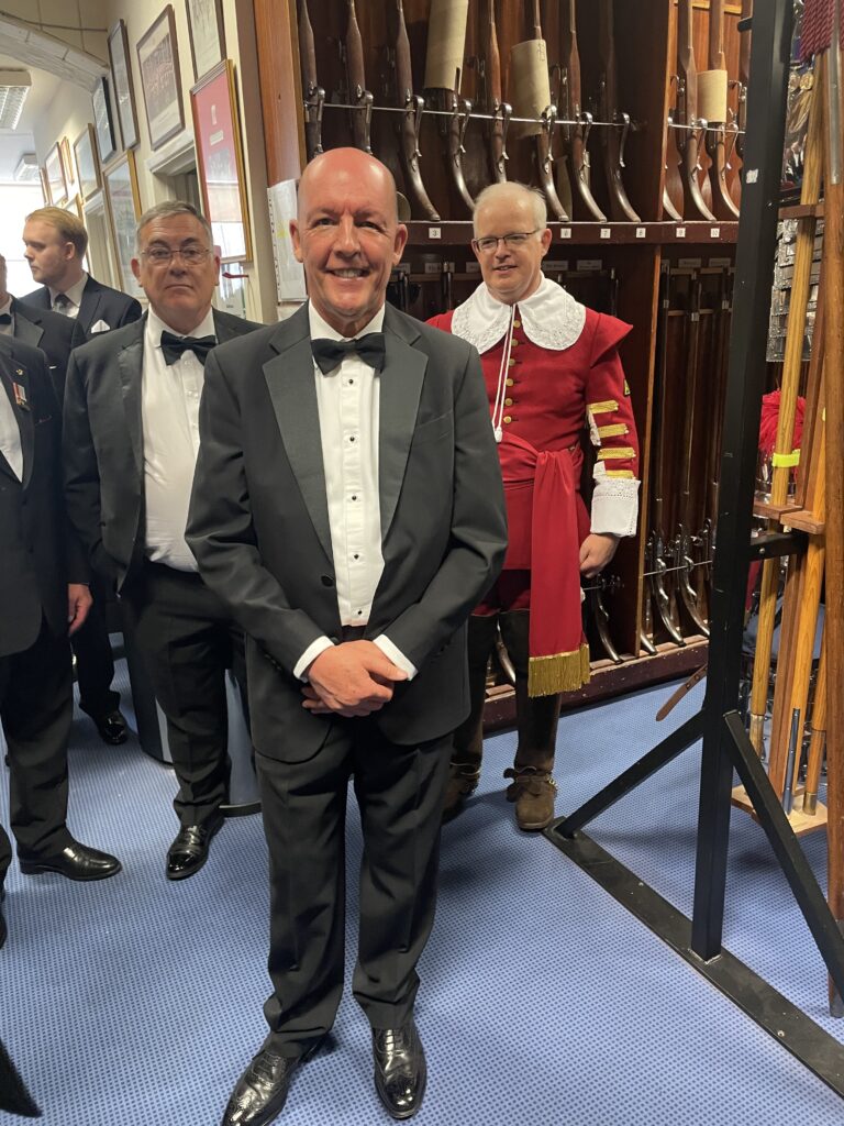 Amazing visit to HAC 12 A picture of Colin Holland, West Kent inside the armoury. Fred Umney and Chris Huxtable look on