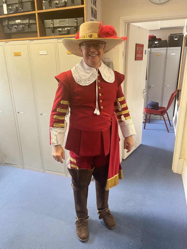 Amazing visit to HAC 1 A picture of Chris Huxtable in his HAC Musketeer’s uniform. Chris is Secretary of the FitzRoy lodge