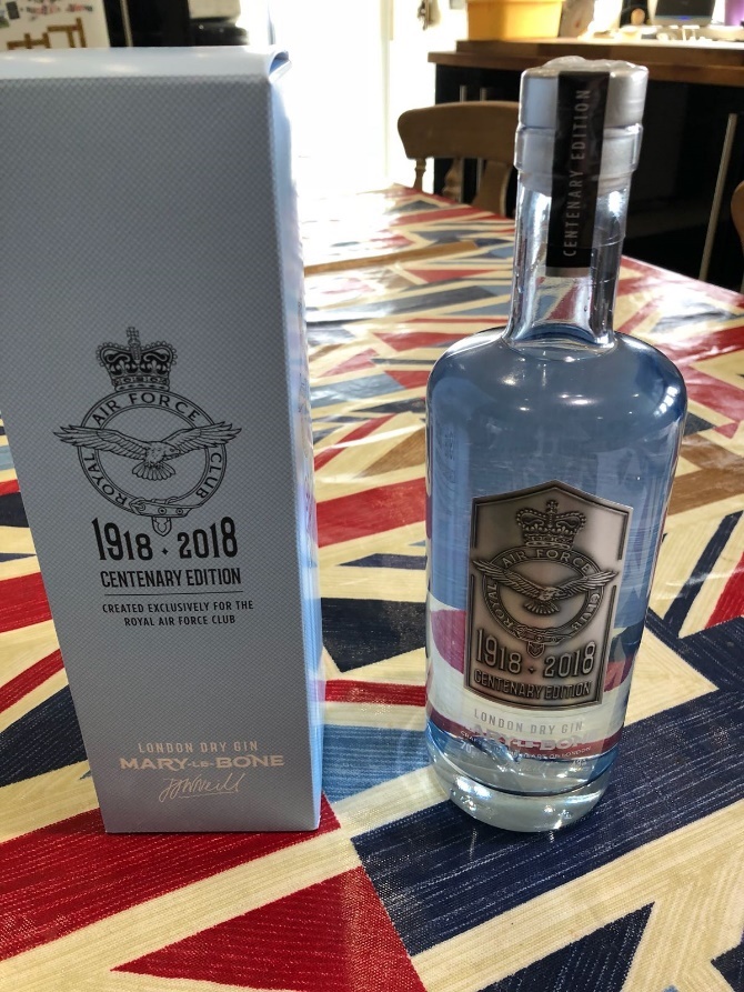 Andrew Mallard - Incredible Member Profile 4 An image of a bottle of an exclusively created centenary edition Royal Air Force Gin from the Royal Air Force club