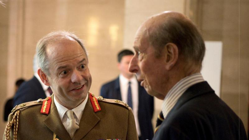 Ironclad - Armed Forces Covenant 5 A picture of The Grand Master, His Royal Highness the Duke of Kent, talking with Major General Simon Graham, from the Ministry of Defence, Director Reserves Army