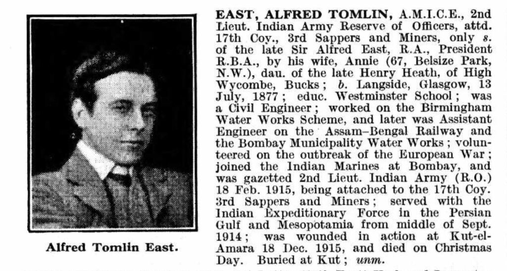 Courageous Brethren - Alfred East #385 3 Alfred East Obituary